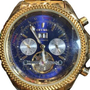 Men's gold dress watch--new
